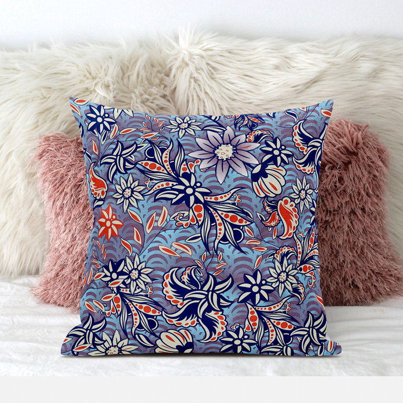  Housse et insert de coussin décoratif en polyester, 20 po x 20 po, Mauve / Rouge
