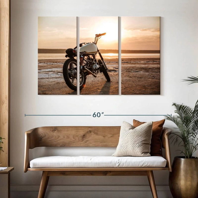 Mehar Beach Retro Motorcycle, 32" H x 50" W