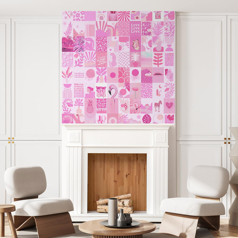 Papier peint à motif géométrique Mid-Century, L 108 po x l 96 po