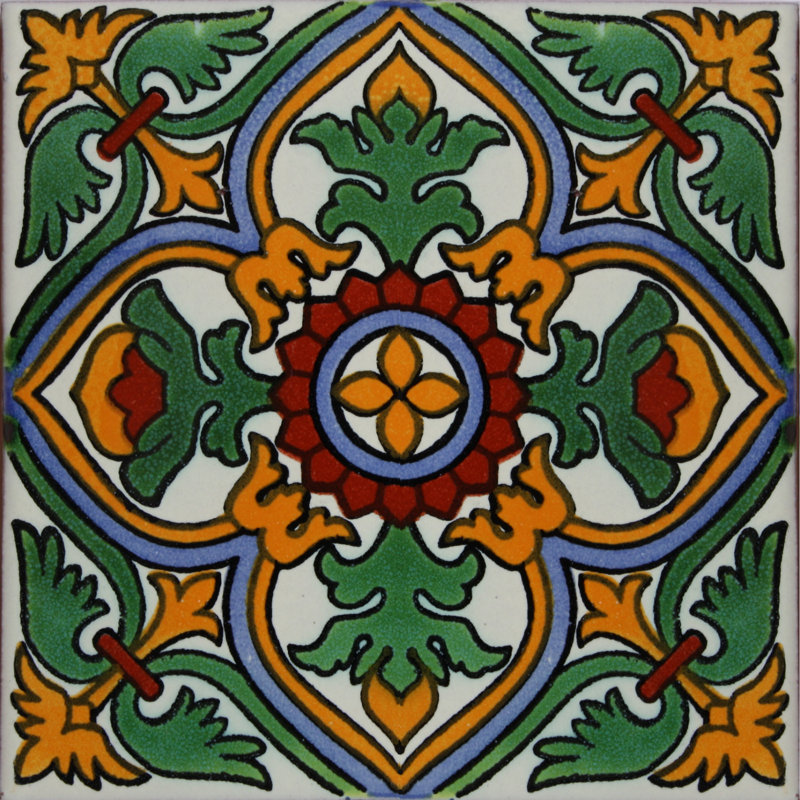 Carreaux mexicains 4,2 "x 4,2" 9 pièces TalaMex Coria Talavera
