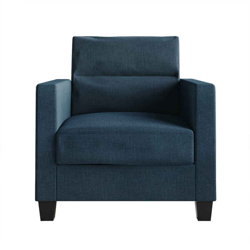Macy Upholstered Armchair, Blue 100% Linen