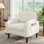 Chaise d'appoint style Mid-Century avec poches latérales, revêtement en velours côtelé