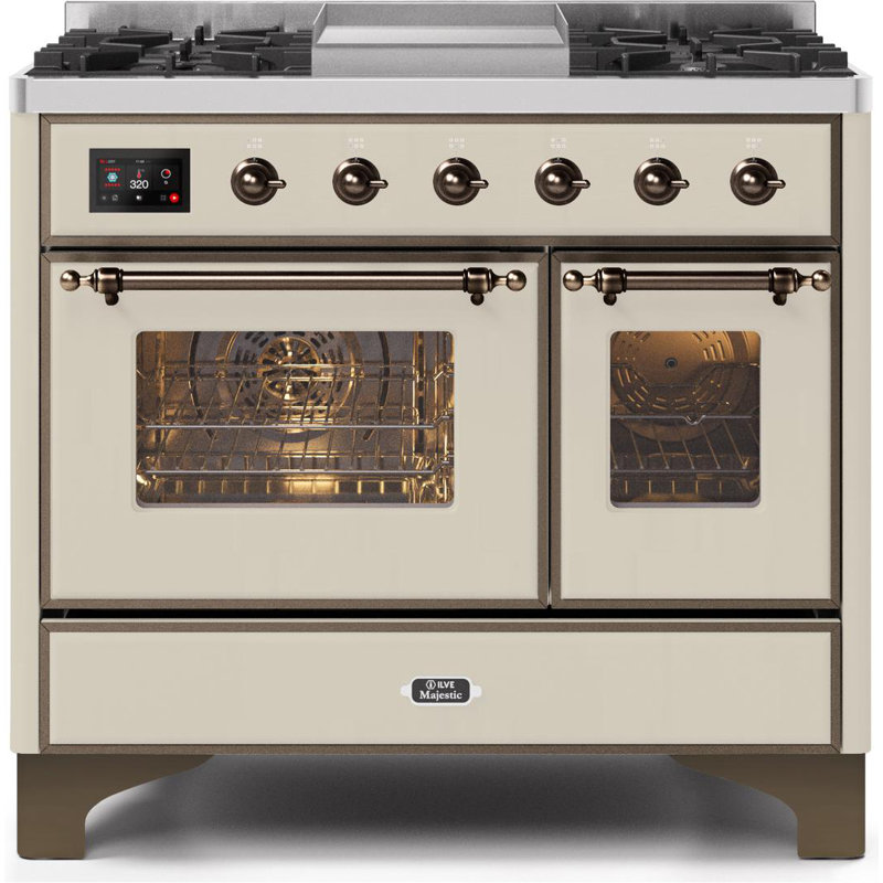 Majestic II 40" 3.82 cu. ft. Freestanding Dual Fuel Range with Griddle, Liquid Propane, Matte Graphite/Chrome