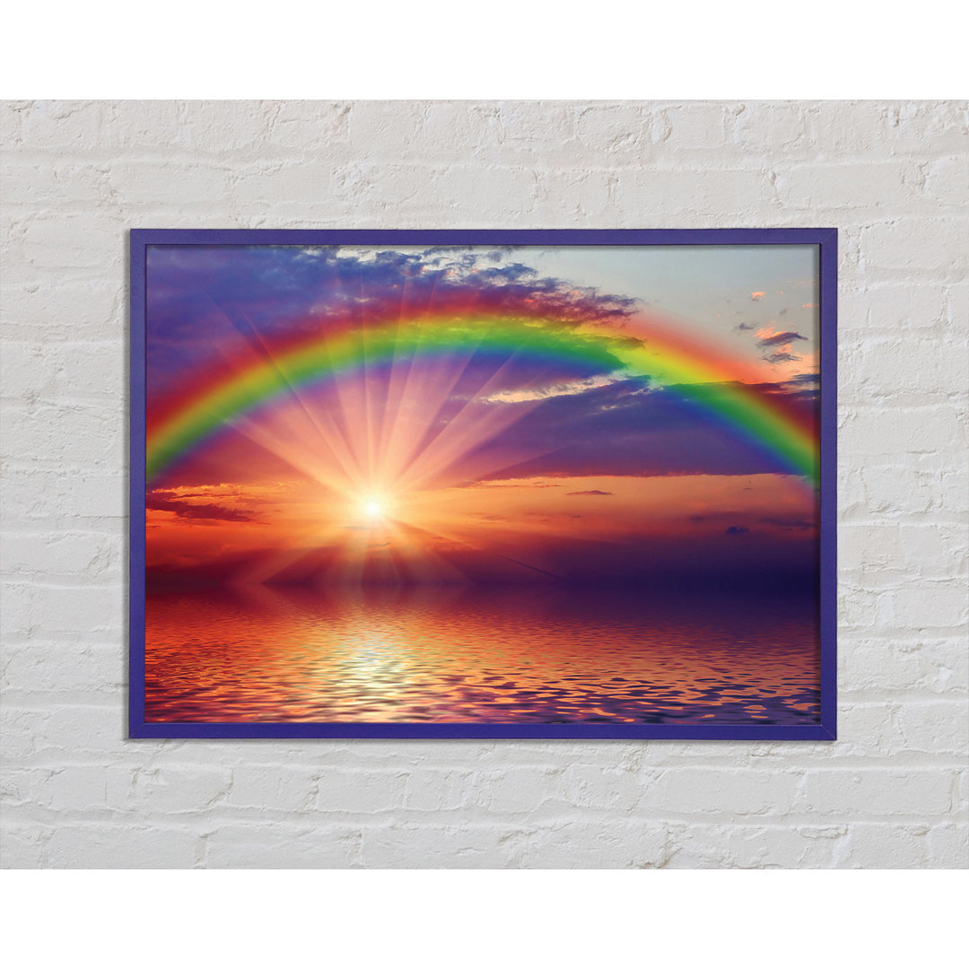 Gerahmtes Leinwandbild Rainbow Sun Blaze