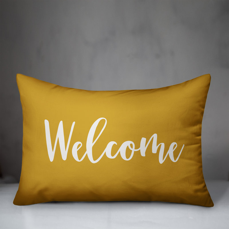 Mustard Yellow Cotton Reversible Lumbar Pillow
