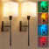 Non Hardwired Wall Sconce with Remote Set of 2