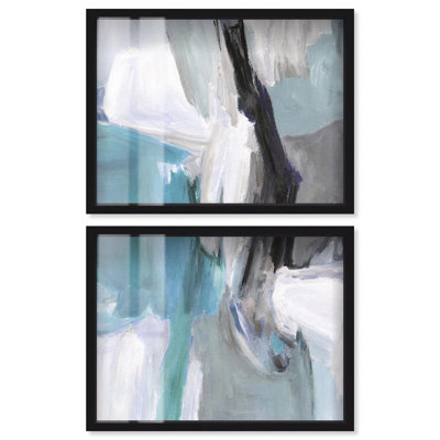 Blue Breakthrough I - Ira Comleva Watton, grande reproduction sous cadre noir en deux parties, par Art Remedy, 48 x 36 pouces.