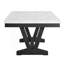 Table de salle à manger transitionnelle moderne avec plateau en faux marbre, table de cuisine