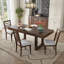 Ensemble de salle à manger à rallonge 7 pièces GatherHaven - Table rustique en bois de 60 à 78 po avec 6 chaises rembourrées-855446983-860112126