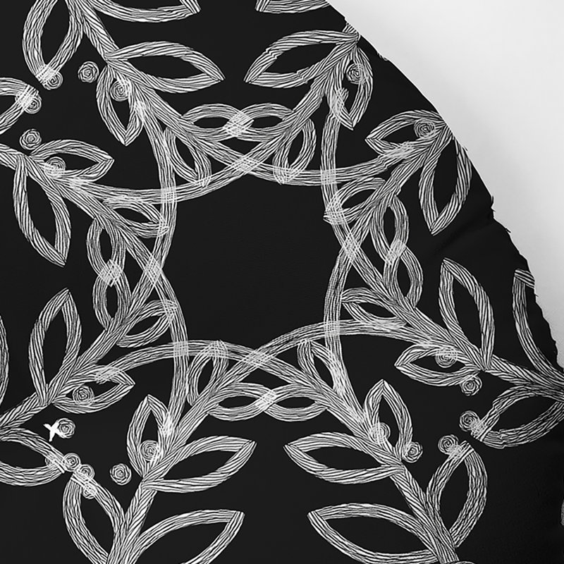 Coussin 340_Web Art, 26 po x 26 po, Noir