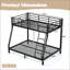 Twin over Full Size Metal Bunk Bed for Teens and Adults,Space-Saving/Noise Reduced/No Box Spring Needed, Round Tube, Black