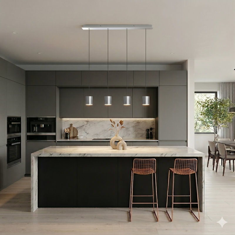Andromedae 4 - Light Kitchen Island Pendant, Nickel
