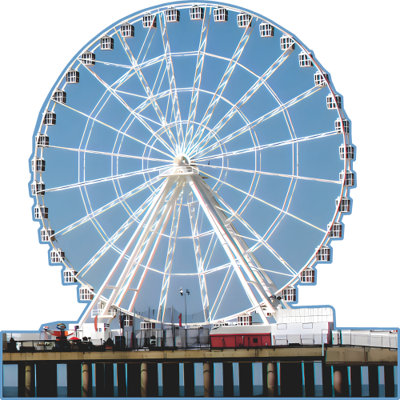 SP13517 Steel Pier Beach Ferris Wheel Atlantic City New Jersey Cardboard Cutout Standee Standup