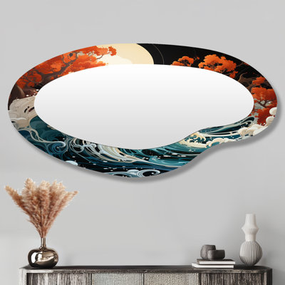 Grand miroir mural Coastal Autumn Waves Serenity - Storms