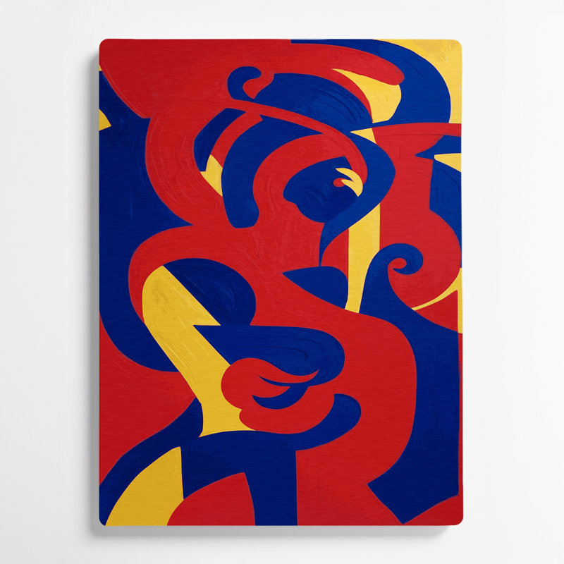 Art figuratif abstrait en métal rouge 25, H 11 po x l 14 po