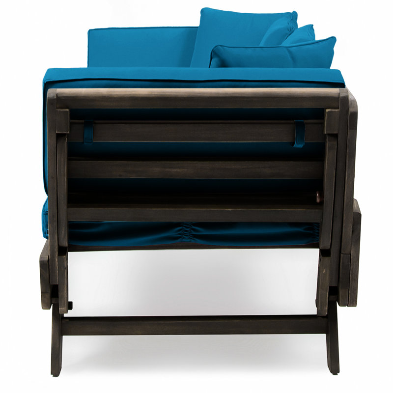 Lit de jour confortable et imperméable avec - Détendez-vous dans un confort douillet gris et bleu sarcelle