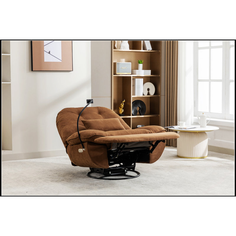 Fauteuil oscillant inclinable électrique avec chargeur USB et lecteur de musique Bluetooth pour le sommeil, le travail et les loisirs