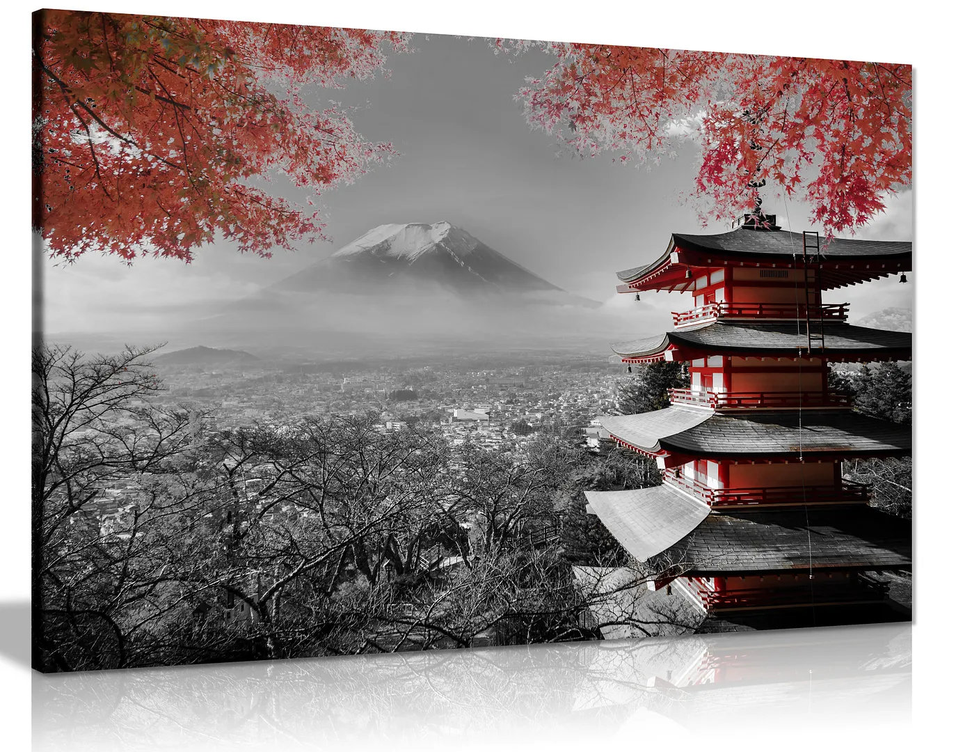 Ebern Designs Japanese Temple In Autumn Wrapped Canvas Photograph 