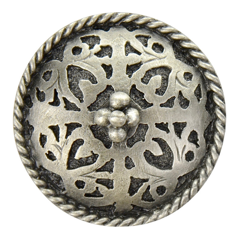 Jewel Mushroom Knob, Antique Pewter
