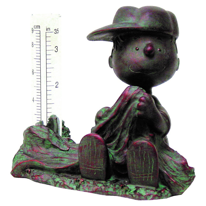 Pluviomètre Linus Snoopy Peanuts, Bronze patiné