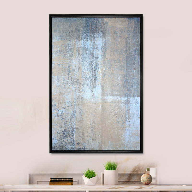 Art moderne gris et bleu II 2FL47734, Noir, H 12 po x l 8 po x P 1 po