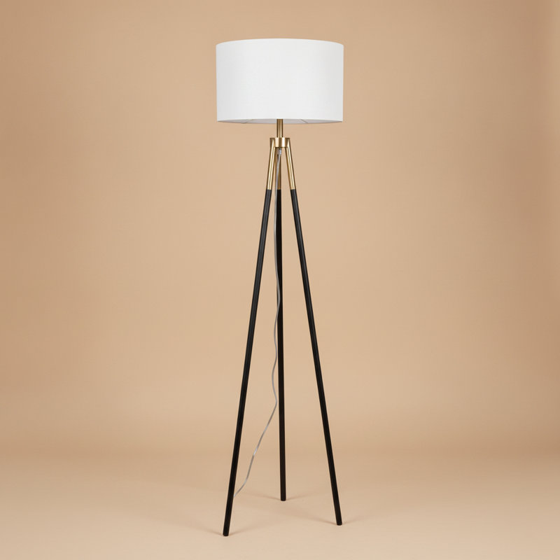 Lampe sur pied en laiton doré
