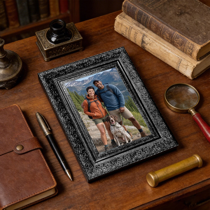 Cadre photo noir 1 PC 8 po x 10 po avec lignes épurées