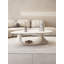 Table basse ovale moderne de style crème moderne avec plateau en pierre frittée de luxe-87574945