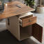 Bureau rectangulaire en bois manufacturé brun noisette + blanc avec 1 tiroir-328098198-328098184