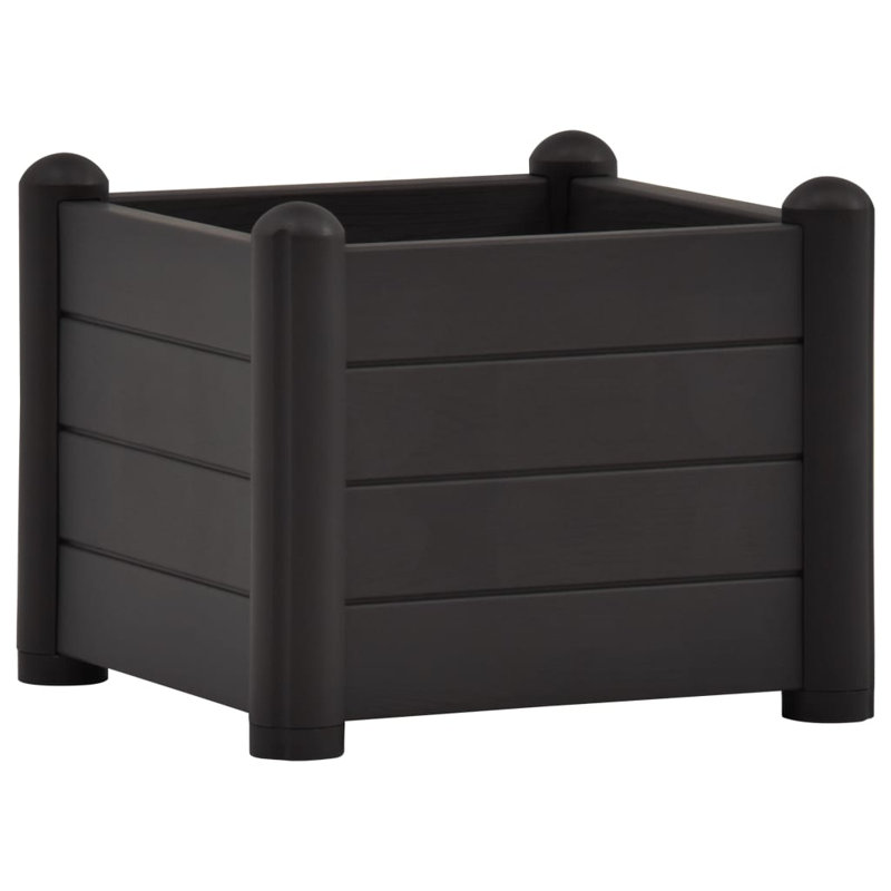 vidaXL Garden Raised Bed Outdoor Patio Planter Pot Flower Box Backyard PP, Anthracite