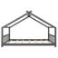 Lit de maison gris en bois de taille double - idéal pour le plaisir et le sommeil, avec structure de toit robuste, l 56,3 po de large, repose-pieds requis pour l'assemblage, grand lit de H 53,9 po