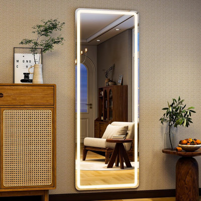 Full Length Mirror With Lights, 56" X 16" LED Floor