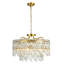Lustre rond en cristal 24 po, finition or brossé, chaîne réglable