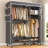 Clothes Rack With Cover Heavy Duty Clothing Rack For Hanging Clothes Loads 550 Lbs, Adjustable Closet With Wheels-149904353
