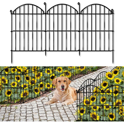 32 Panels Garden Fence - Rustproof Metal, Animal Barrier For Rabbits/Dogs (Yard/Patio) by Huahui