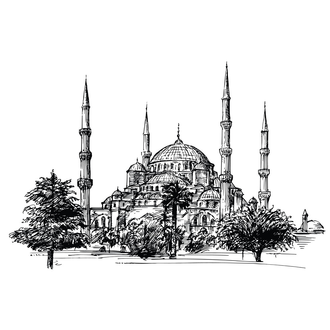 Hagia Sophia Istanbul by Canicula1 - Wrapped Canvas Drawing