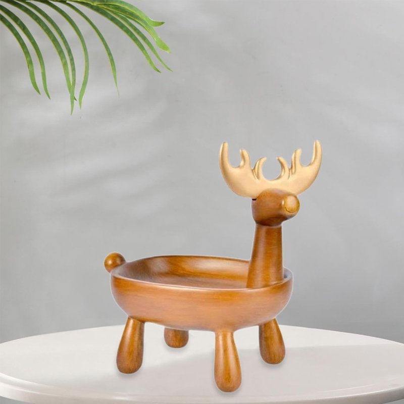 Résine, cerf, statue, plateau de rangement, statues, ornements de bureau, art moderne, rangement polyvalent, plateau de rangement pour la décoration de la chambre à coucher