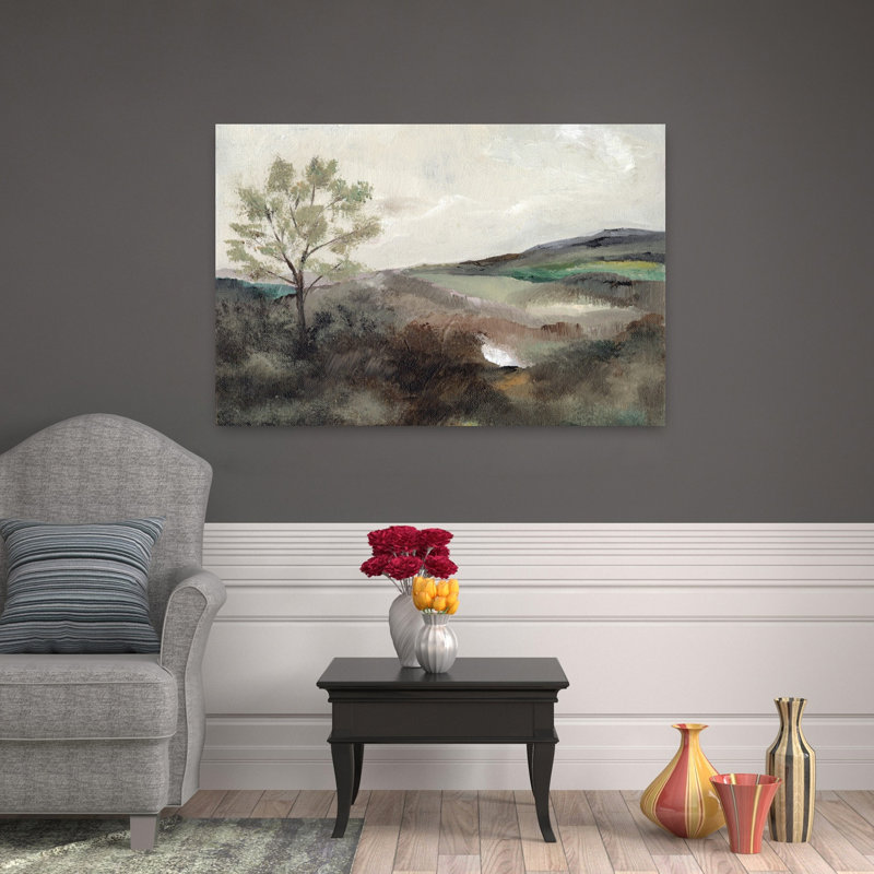 «Misty Countryside Tree Peaceful Serene Tranquil Landscape Nature», art mural