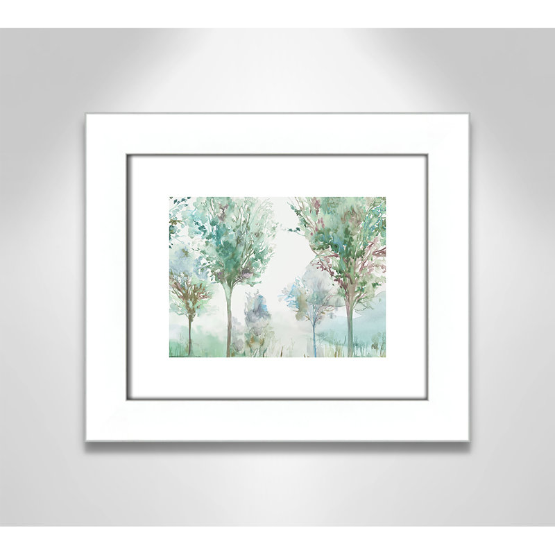 Paysage délicat - Art encadré autoportant, H 14,5 po x l 16,5 po x P 1,25 po, Cadre blanc mat
