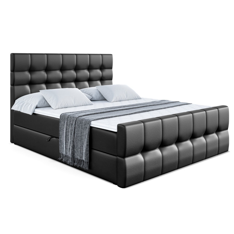 Asherah Divan Bed Set, 140 x 200cm, Black