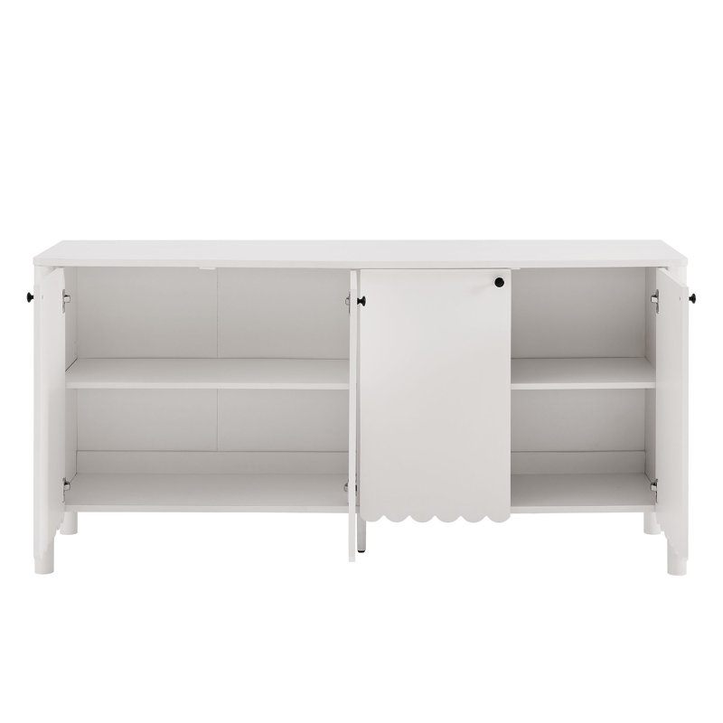 Emmeline 66" 4-Door Scalloped Sideboard Cabinet, White