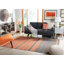 Tapis rayé en laine / coton tissé à la main Amerina Kilim - orange / gris-12415167