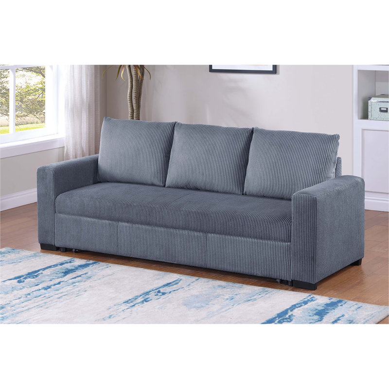 Redie Convertible Sofa With Pull-Out Bed, Dark Gray