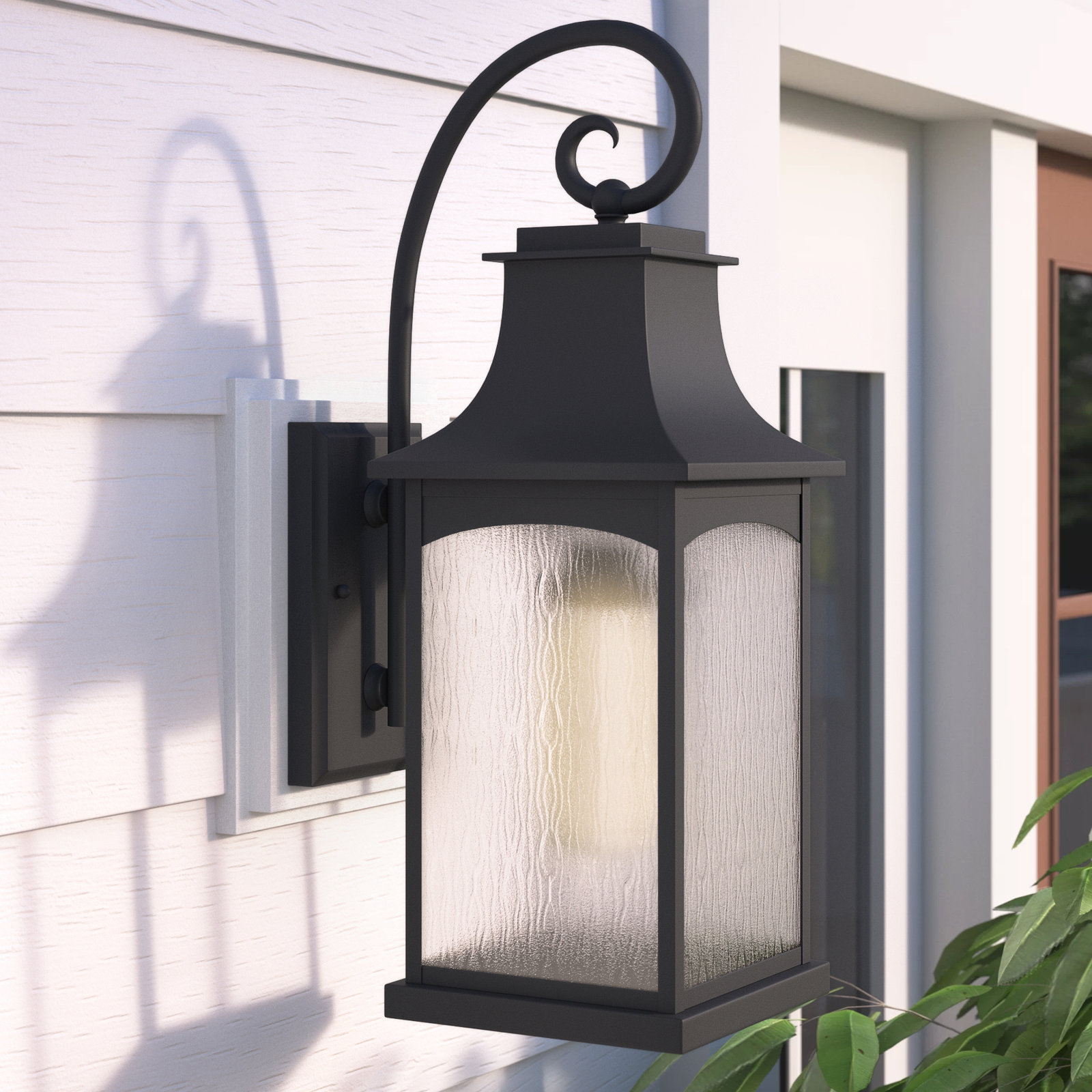 Outdoor Wall Lantern, Black, 3 - Bulb, 23.75'' H X 8.5'' W X 12'' D