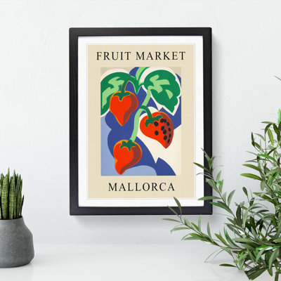Mallorca Fruit Market Exhibition Strawberry 1 Piece Single Picture Frame Wall Art