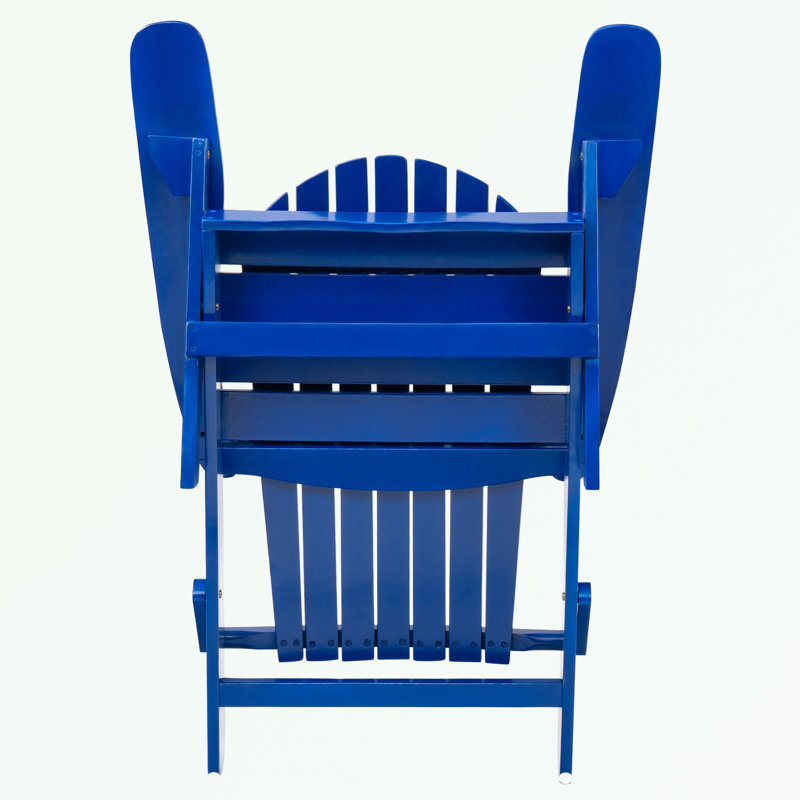 Chaise Adirondack d'extérieur en bois avec accoudoirs, Bleu