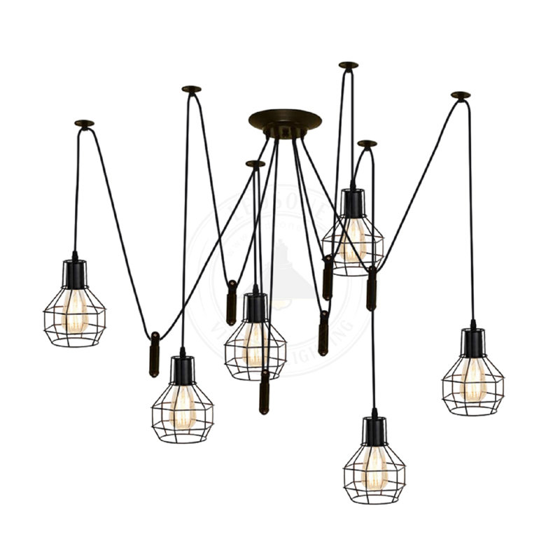 Dahill 6 - Light Cluster Pendant, Black, Yes