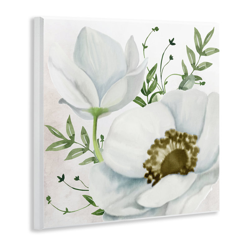 Art mural, magnolia et brindilles de feuilles par Kim Allen