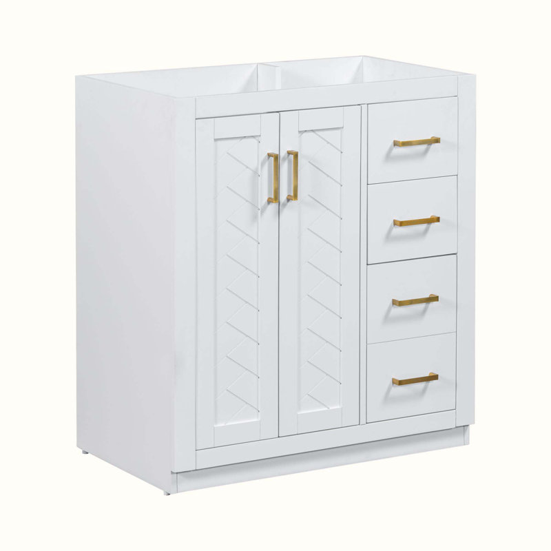 Base de meuble-lavabo simple 29,53 po seulement, Blanc