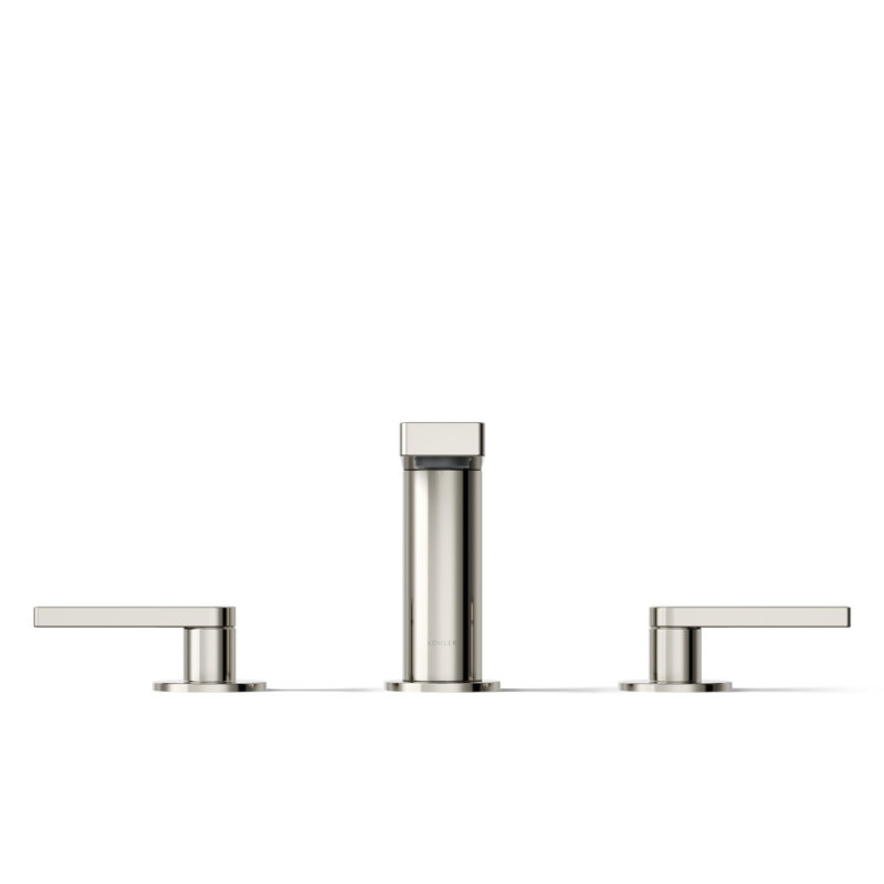 Composed Widespread Bathroom Faucet with Drain Assembly, Vibrant Polished Nickel